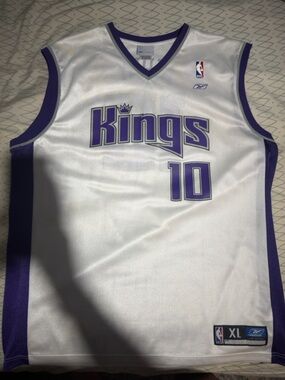 Vintage Reebok Sacramento Kings Mike Bibby #10 Jersey XL NBA White Y2K